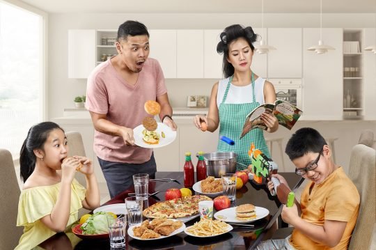 Close-up of a Professional portrait of a model styled for a commercial food and wellness ad