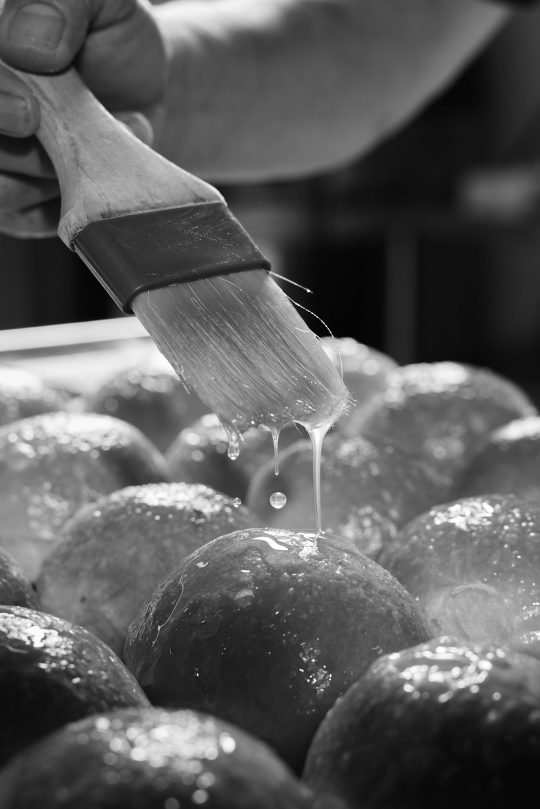 Artisan bread loaf from a Toronto bakery, styled for a commercial food photography shoot