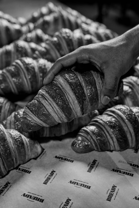 Artisan bread loaf from a Toronto bakery, styled for a commercial food photography shoot