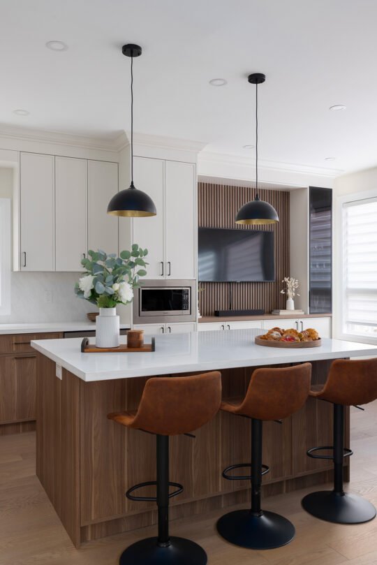 Interior photography of Bright minimalist kitchen, modern and minimalist look